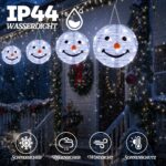 2er-Set LED Weihnachtslaterne 30cm – Schneemann-Design mit 40 LEDs, 8 Modi & IP44 Wasserdicht – Bild 3