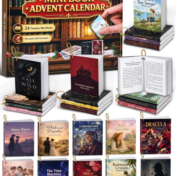 RONSTONE Adventskalender 2026 – 24 englische Mini-Bücher Weltliteratur für Buchliebhaber