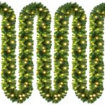 CASARIA 5m LED Weihnachtsgirlande mit 100 warmweissen LEDs – Kunsttanne für Innen & Außen