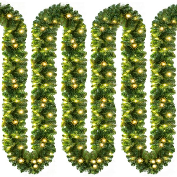CASARIA 5m LED Weihnachtsgirlande mit 100 warmweissen LEDs – Kunsttanne für Innen & Außen
