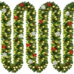 CASARIA 5m LED Weihnachtsgirlande mit 80 warmweissen LEDs & Deko – IP44 In- & Outdoor