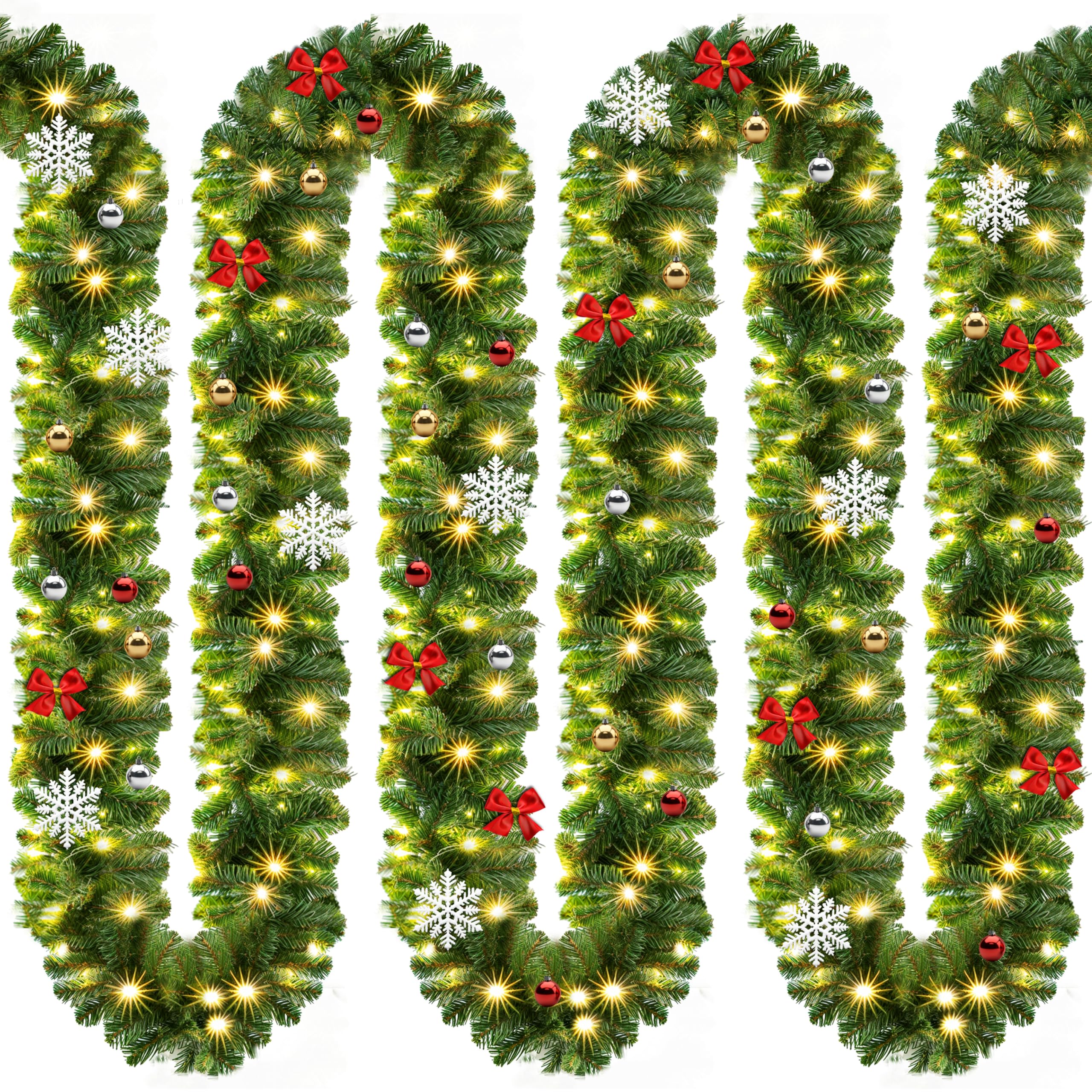 A1tTi2wcwaL._SY2560_.jpg CASARIA 5m LED Weihnachtsgirlande mit 80 warmweissen LEDs & Deko – IP44 In- & Outdoor – Bild 1
